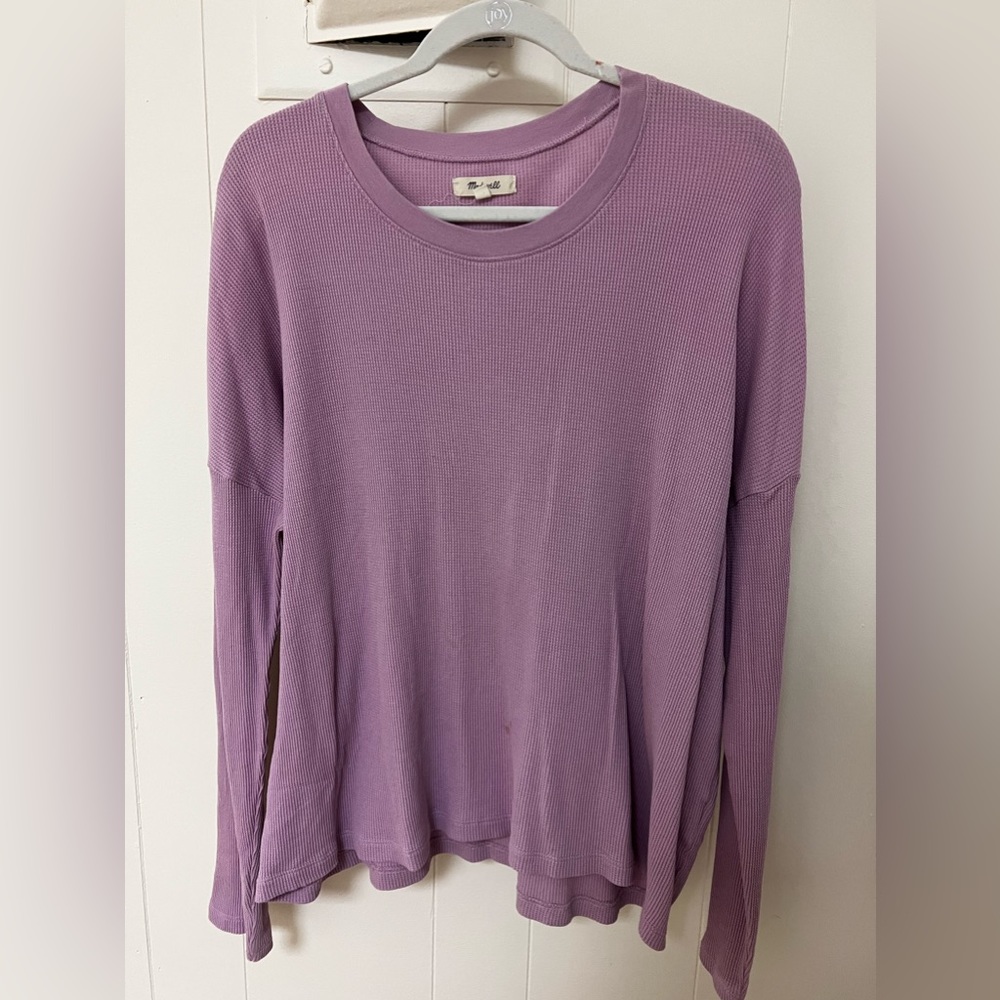 madewell long sleeve waffle top